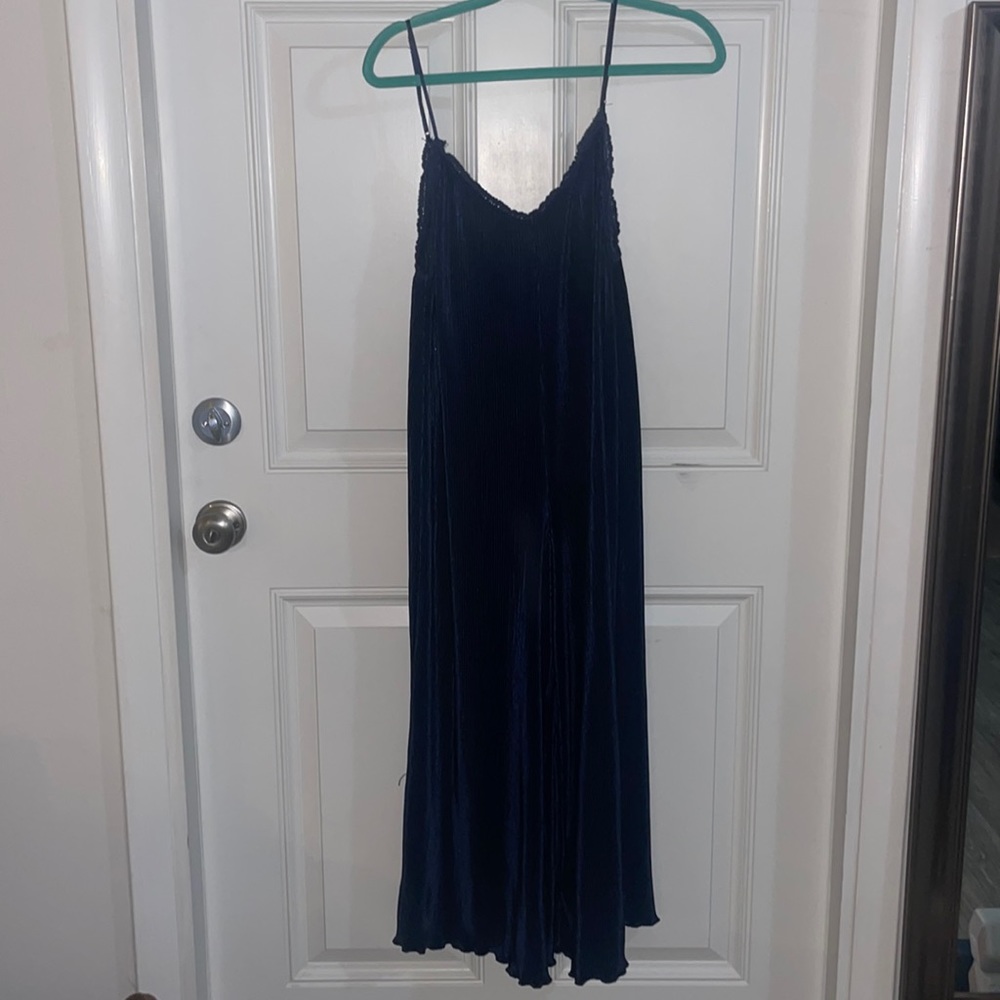 Out From Under Ribbed Silky Pant Romber SIZE SMALL Navy Blue